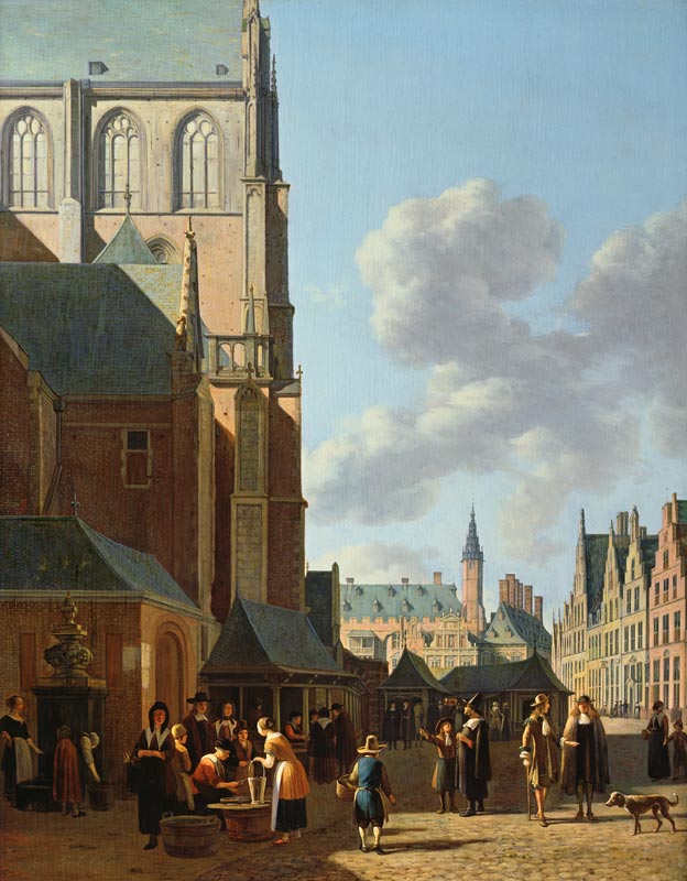 The Grote Markt, Haarlem, looking west von Gerrit Adriaensz Berckheyde