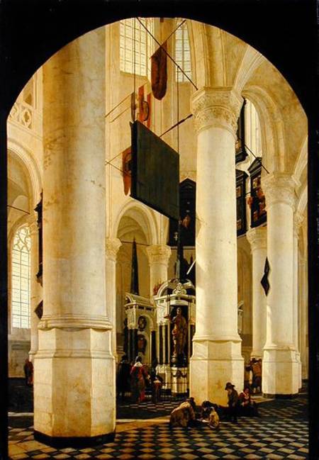 Interior of the Nieuwe Kerk in Delft with the Tomb of William the Silent von Gerrit Houckgeest