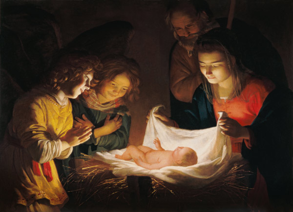 Adoration of the baby, c.1620 von Gerrit van Honthorst