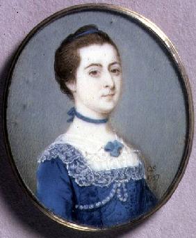 Portrait Miniature of a Lady in a Blue Dress 1757