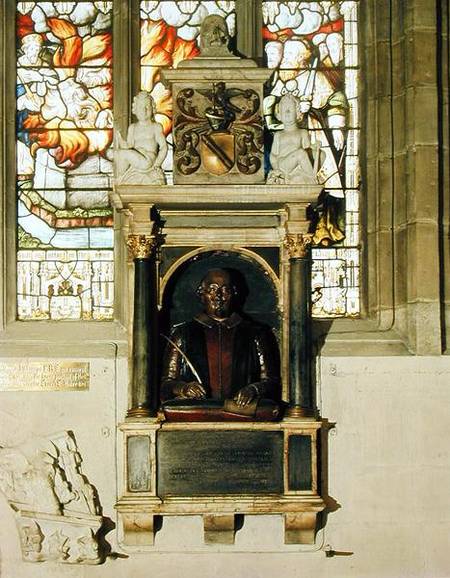 Monument to William Shakespeare (1564-1616) c.1616-23 (stone & marble) von Gheerart Janssen