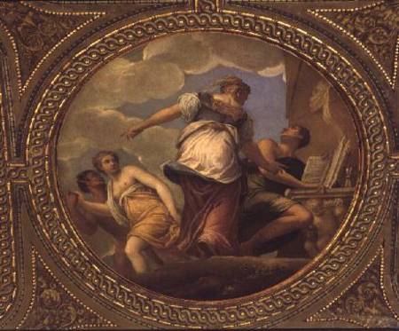 Allegory of Study (ceiling painting) von Giovanni Battista  Zelotti
