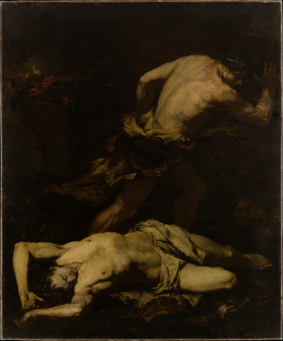 Kain flüchtet nach der Ermordung seines Bruders Abel von Gian Battista Langetti