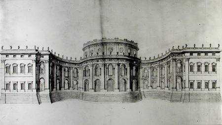 First project for the Louvre, elevation of the east facade, from 'Recueil du Louvre', volume I fol. von Gianlorenzo Bernini