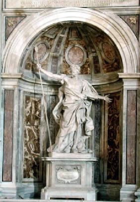 Statue of St. Longinus, at the base of the four pillars supporting the dome 1631-38