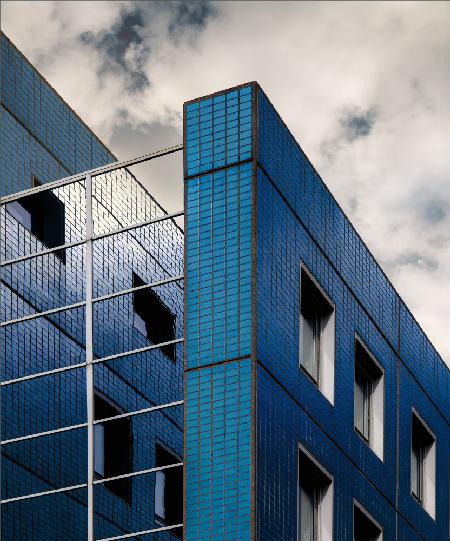 Blaue Fassade