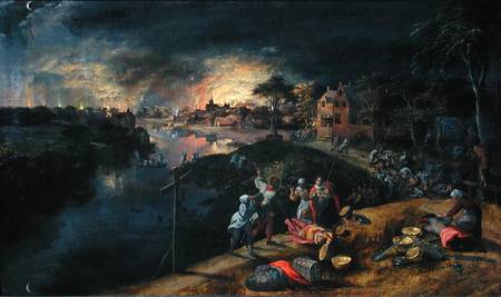Scene of a War with a Fire von Gillis Mostaert