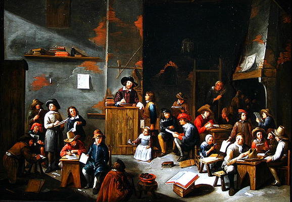 The Interior of a School Room (oil on canvas) von Gillis van Tilborgh