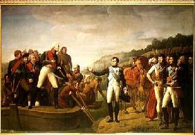 Farewell of Napoleon I (1769-1821) and Alexander I (1777-1825) after the Peace of Tilsit 9th July 1