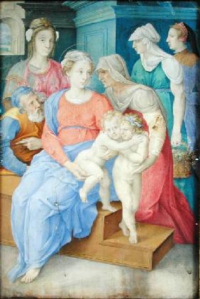 The Holy Family with St. Elizabeth, St. John the Baptist and Three Noblewomen c.1557