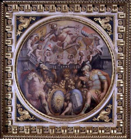 Allegory of the districts of San Giovanni and Santa Maria Novella from the ceiling of the Sala dei C von Giorgio Vasari