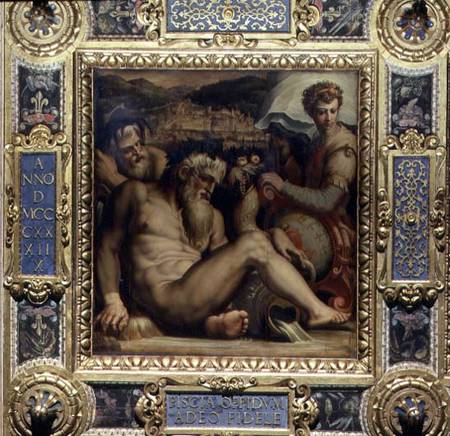Allegory of the town of Pescia from the ceiling of the Salone dei Cinquecento von Giorgio Vasari