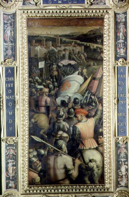 The Capture of Cascina from the ceiling of the Salone dei Cinquecento von Giorgio Vasari