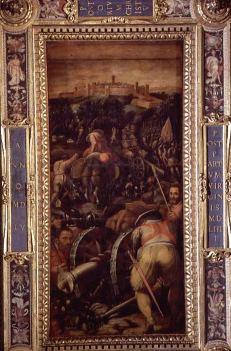 The Capture of Monteriggioni from the ceiling of the Salone dei Cinquecento von Giorgio Vasari