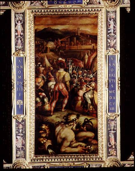 The Capture of Vicopisano from the ceiling of the Salone dei Cinquecento von Giorgio Vasari