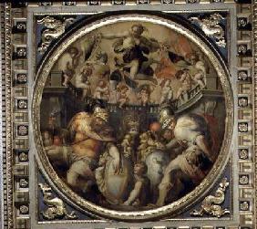 Allegory of the districts of Santa Croce and Santo Spirito from the ceiling of the Salone dei Cinque 1565