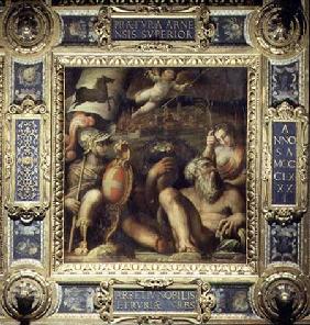 Allegory of the town of Arezzo, from the ceiling of the Salone dei Cinquecento 1565