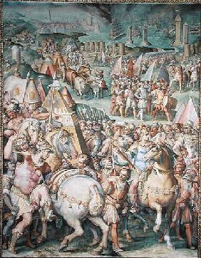 The Siege of Livorno by Maximilian I (1459-1519) from the Salone dei Cinquecento 1555-72