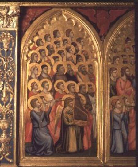 Angels from the Coronation of the Virgin Polyptych (far left panel) von Giotto (di Bondone)