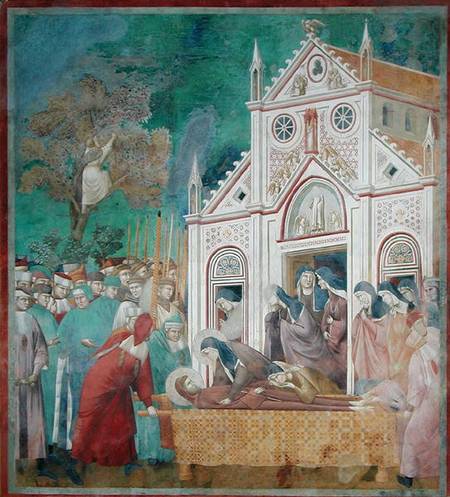 St. Clare Embraces the Body of St. Francis at the Convent of San Damiano von Giotto (di Bondone)