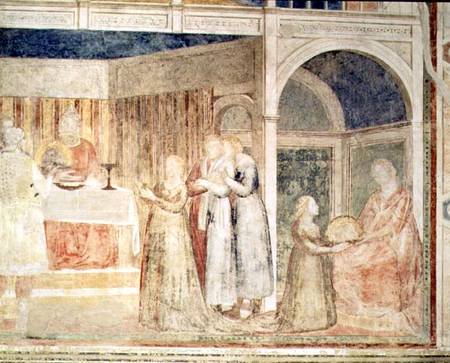 Herod's Banquet, detail of Salome, from the Peruzzi chapel von Giotto (di Bondone)