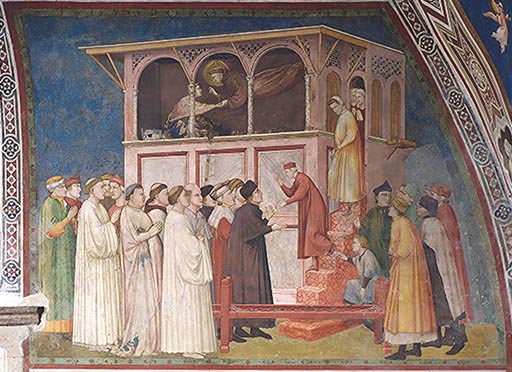 Der hl. Franziskus erweckt den Juengling von Sessa vom Tode von Giotto (di Bondone)