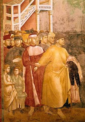 St. Francis Renounces all Worldly Goods, detail of Pietro di Bernardone 1297-99
