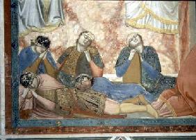 Noli Me Tangere, detail of the sleeping soldiers c.1305