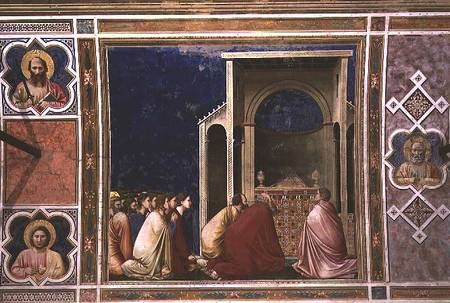The Virgin's Suitors Praying before the Rods in the Temple von Giotto (di Bondone)