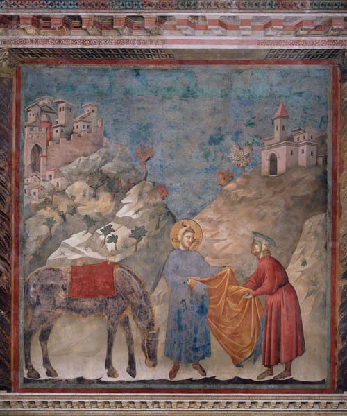 St. Francis Gives his Coat to a Stranger von Giotto (di Bondone)