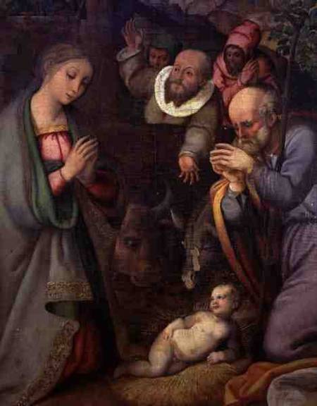 The Nativity, detail from a polyptych von Giovan Filippo Crescuolo