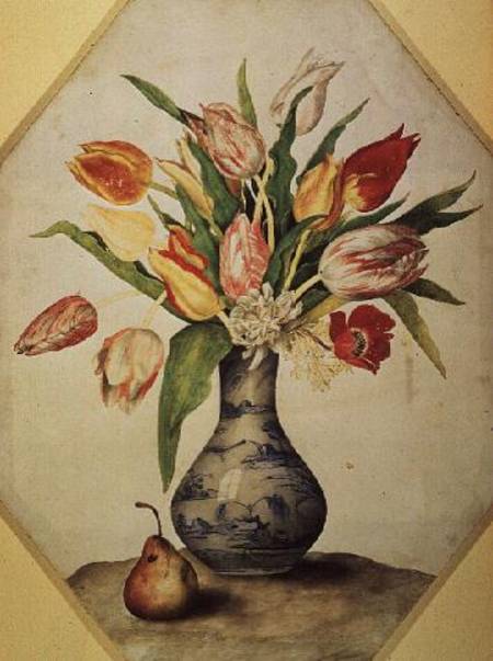 Blue China Vase of Tulips von Giovanna Garzoni
