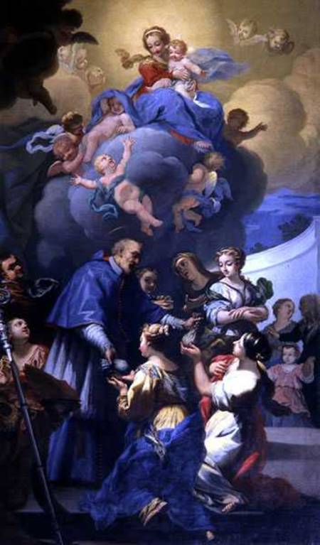 St. Nicholas Distributes his Three Bags of Gold von Giovanni Antonio Pucci