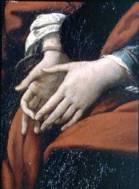 The Martyrdom of SS. Rufina and Seconda, known as the 'three-handed picture', detail of bound hands, before 162