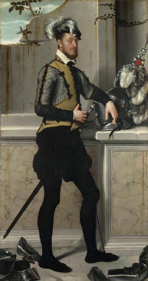A Knight with his Jousting Helmet Count Faustino Avogardo (?)  Il Cavaliere dal Piede Ferito Conte 1554-58