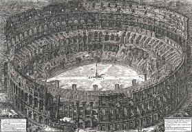 Aerial view of the Colosseum in Rome from 'Views of Rome', first published in 1756, printed Paris 18 1860
