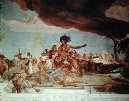 America, one of the Four Continents from the ceiling of the 'Treppenhaus' von Giovanni Battista Tiepolo