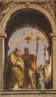 Bildnis zweier Heiliger in einem Torbogen von Giovanni Battista Tiepolo