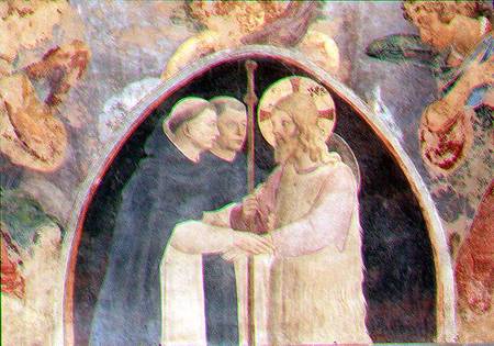 Christ welcoming two Dominican friars, lunette von Giovanni Battista Vanni