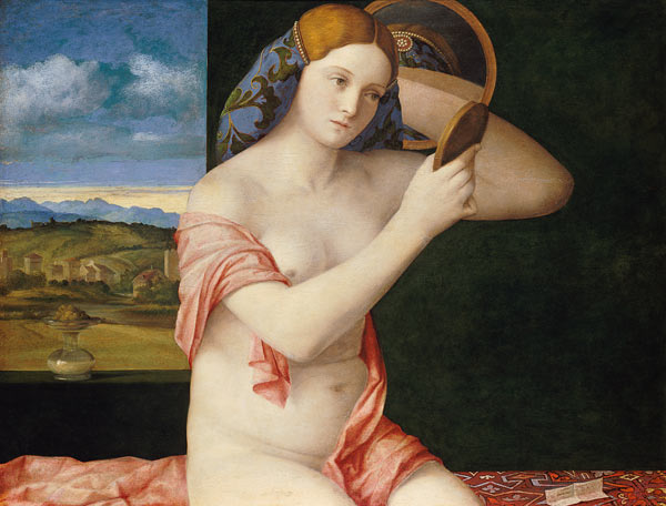 Junge Frau bei der Toilette von Giovanni Bellini