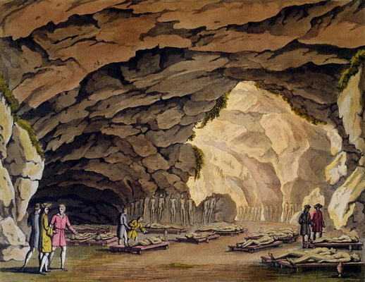Sepulchral Cavern of the Guances, from 'Le Costume Ancien et Moderne' by Jules Ferrario, published i von Giovanni Bigatti