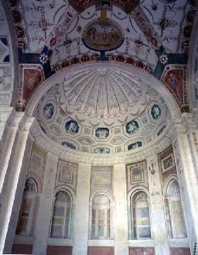 View of the loggia, detail of stucco and fresco vault designed for Cardinal Giuliano de'Medici (1478