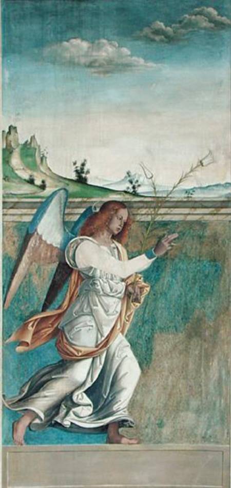 Angel Gabriel, annunciation panel originally forming one of the outside shutters of the organ in San von Giovanni de' Vajenti Speranza
