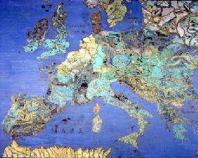 Map of Sixteenth Century Europe from the 'Sala del Mappamondo (Hall of the World Maps)  c.1574-5