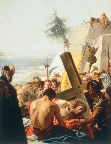 Christus stürzt zum dritten Mal unter dem Kreuz von Giovanni Domenico Tiepolo