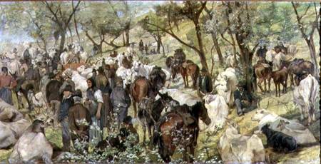 Cattle market in the Maremma von Giovanni Fattori