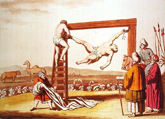 Torture Scene in Barbary, illustration from ''Costume Antico e Moderno'' von Giovanni Giulio Ferrario Milan 1815Bigatti