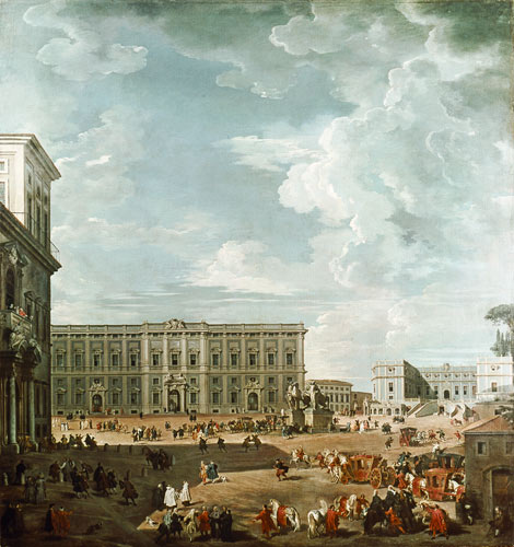 View of the Piazza del Quirinale, Rome von Giovanni Paolo Pannini