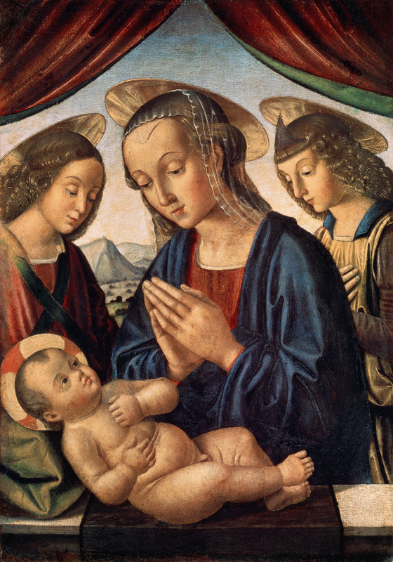 Madonna mit Jesuskind und Engeln von Giovanni Santi