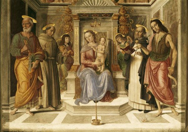 G.Santi, Maria mit Kind u.Heiligen von Giovanni Santi